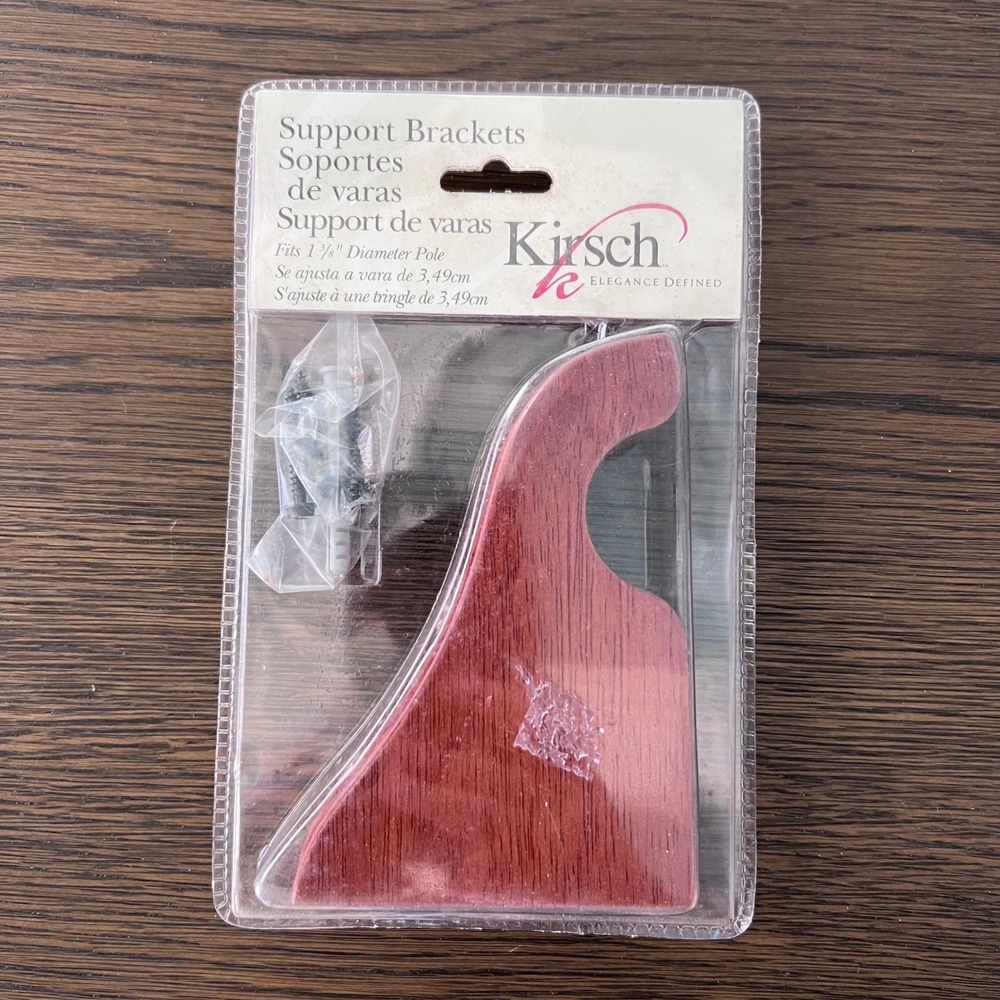 Kirsch Support Brackets Light Cherry Wood Finish Fits 1 3/8 Inch Diameter Pole‎